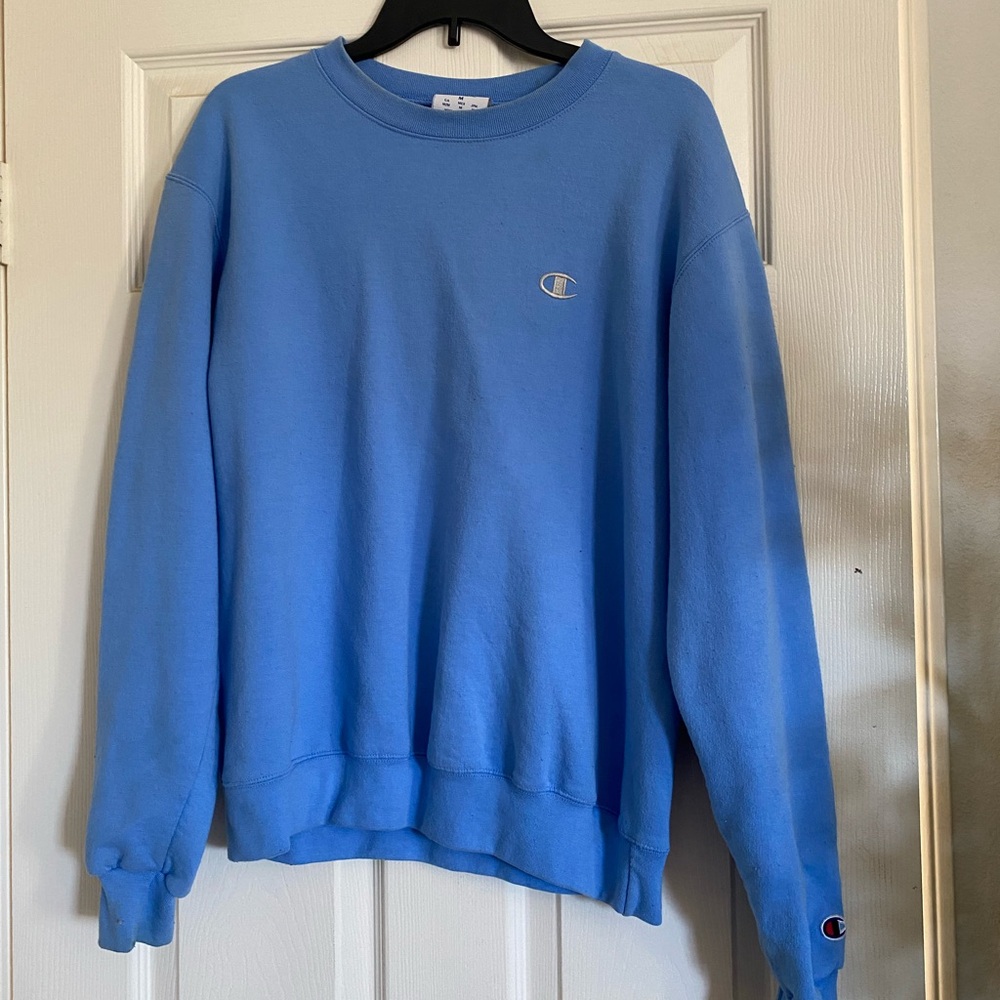 Blue champion crew neck sweatshirt